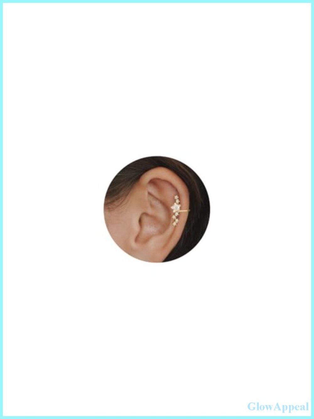 14K Gold Plated Star Ear Cuff Earrings with Cubic Zirconia